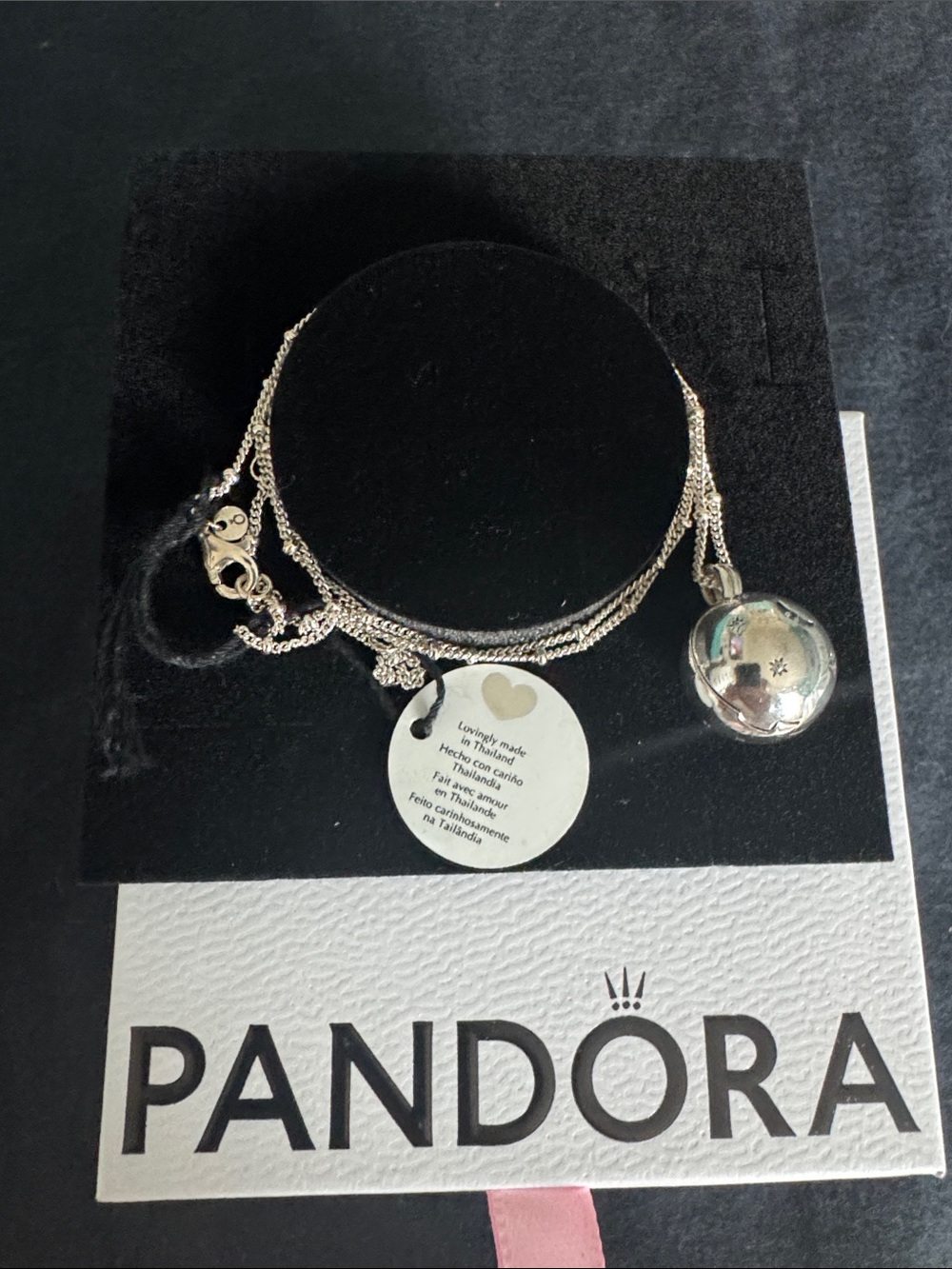 Pandora Silver-tone Locket Charm Necklace - Silver